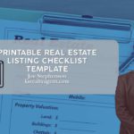 real estate agent Joe Stephenson standing next to a graphic that says printable real estate listing checklist