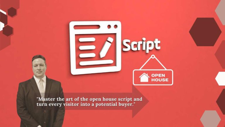 joe standing in front of a graphic that says open house scripts