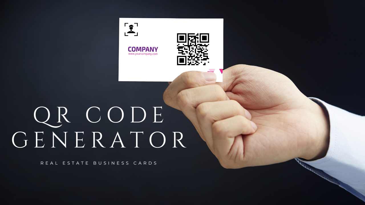 a person holding a business card with a qr code on it