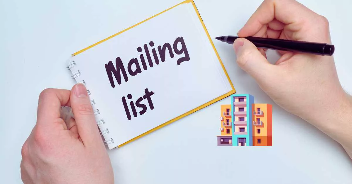 a person writing mailing list on a paper