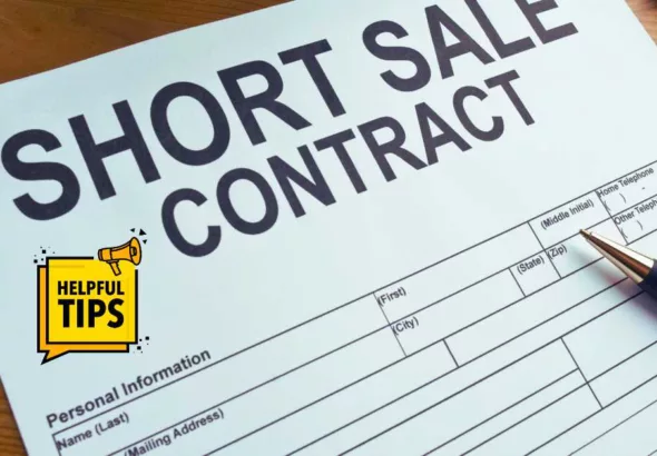 short sale contract with a graphic that says tips