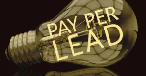 a light bulb with a line of text that says pay per lead