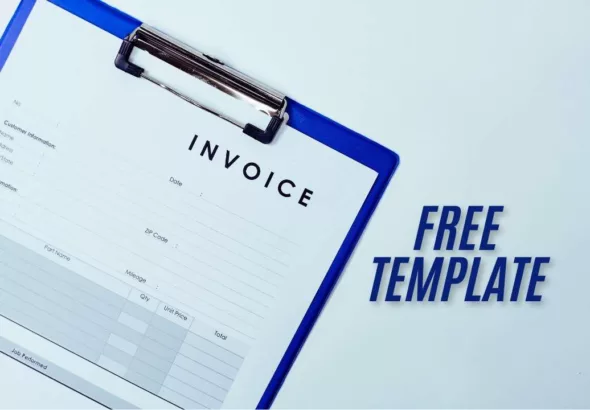 an invoice with a graphic next to it that says free template