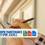a person writing on a checklist during a routine summer home check