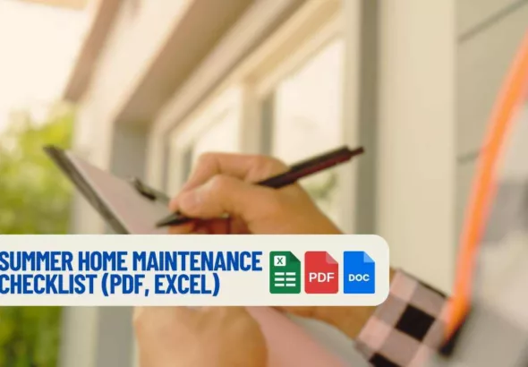 a person writing on a checklist during a routine summer home check
