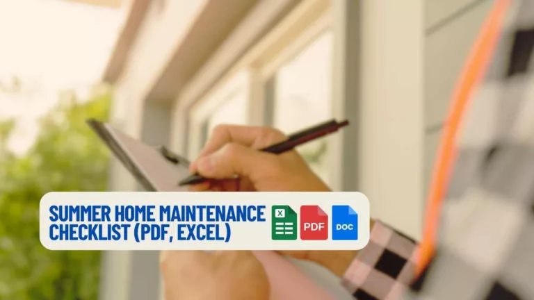 a person writing on a checklist during a routine summer home check